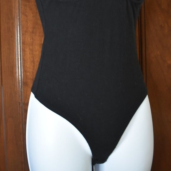 Brooklyn Karma Black Strappy Underwire Bodysuit Size Medium Thong Adjustable - Picture 10 of 16